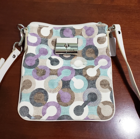 Coach Kristin Op Art Crossbody Bag Multi Color - Picture 1 of 5